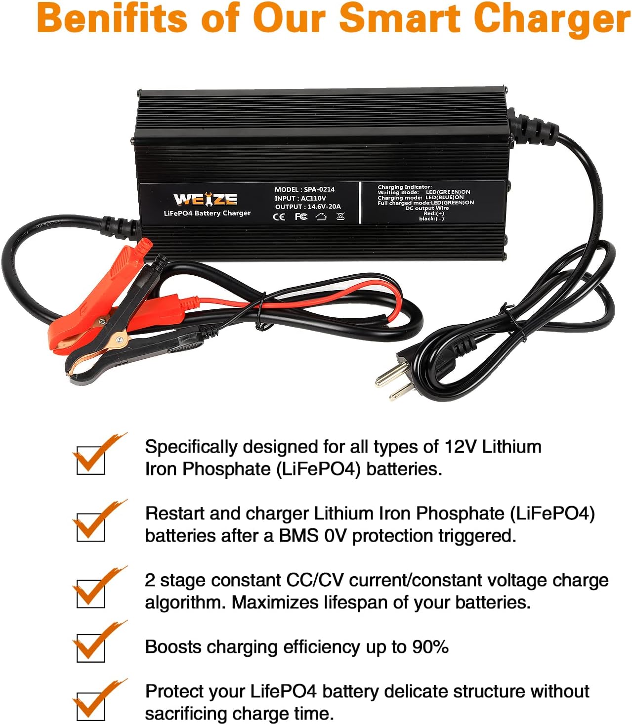 Dual Input 20A DC/DC Multi-Stage Battery Charger to suit Lead and Lithium  Style Batteries