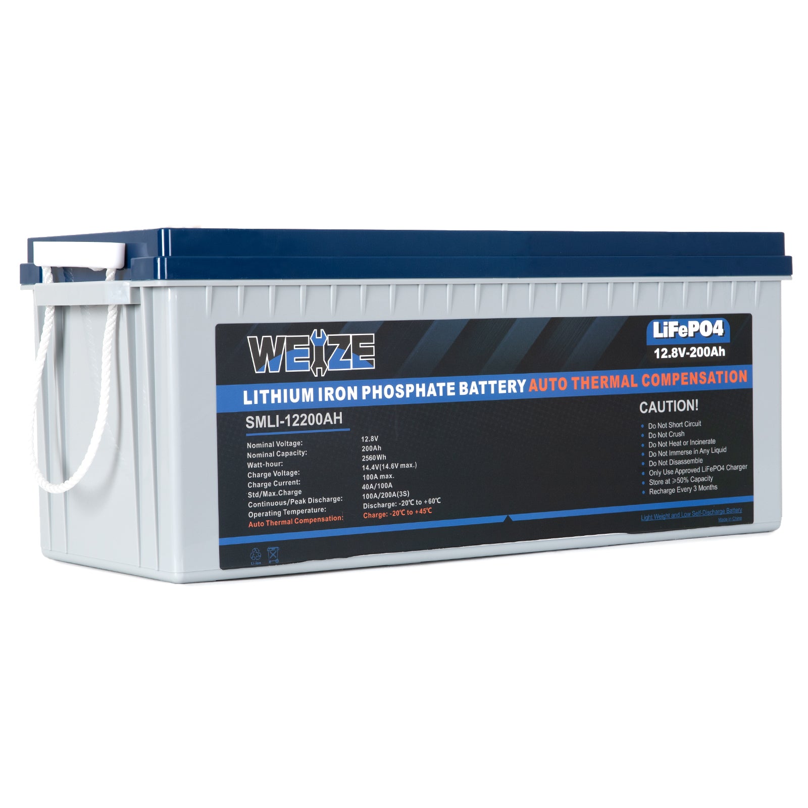 WEIZE 12V 200Ah LiFePO4 Lithium Battery丨Self-Heating