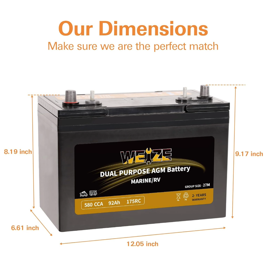 Batería Qbatteries Agm Deep Cycle Battery AGM. 12LC-80. 80 Ah 12V.  350x167x180mm - Blue Batteries
