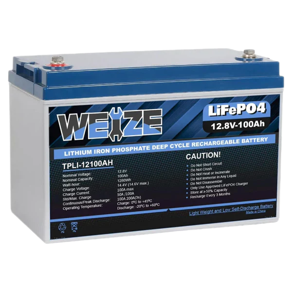 SALE - WEIZE 12V 100Ah 1280Wh Lithium Battery, Group 31 Deep Cycle LiFePO4 Battery