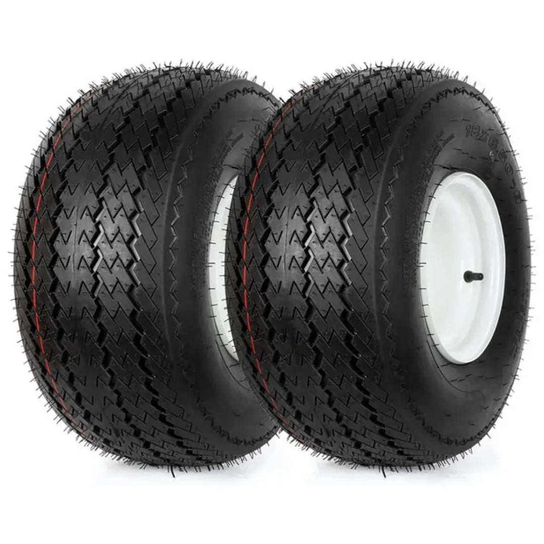 18x8.50-8 Lawn Mower Tires with Rim, 18x8.5-8 Tractor Turf Tire, 4 Ply Tubeless, 815lbs Capacity, Set of 2 WEIZE