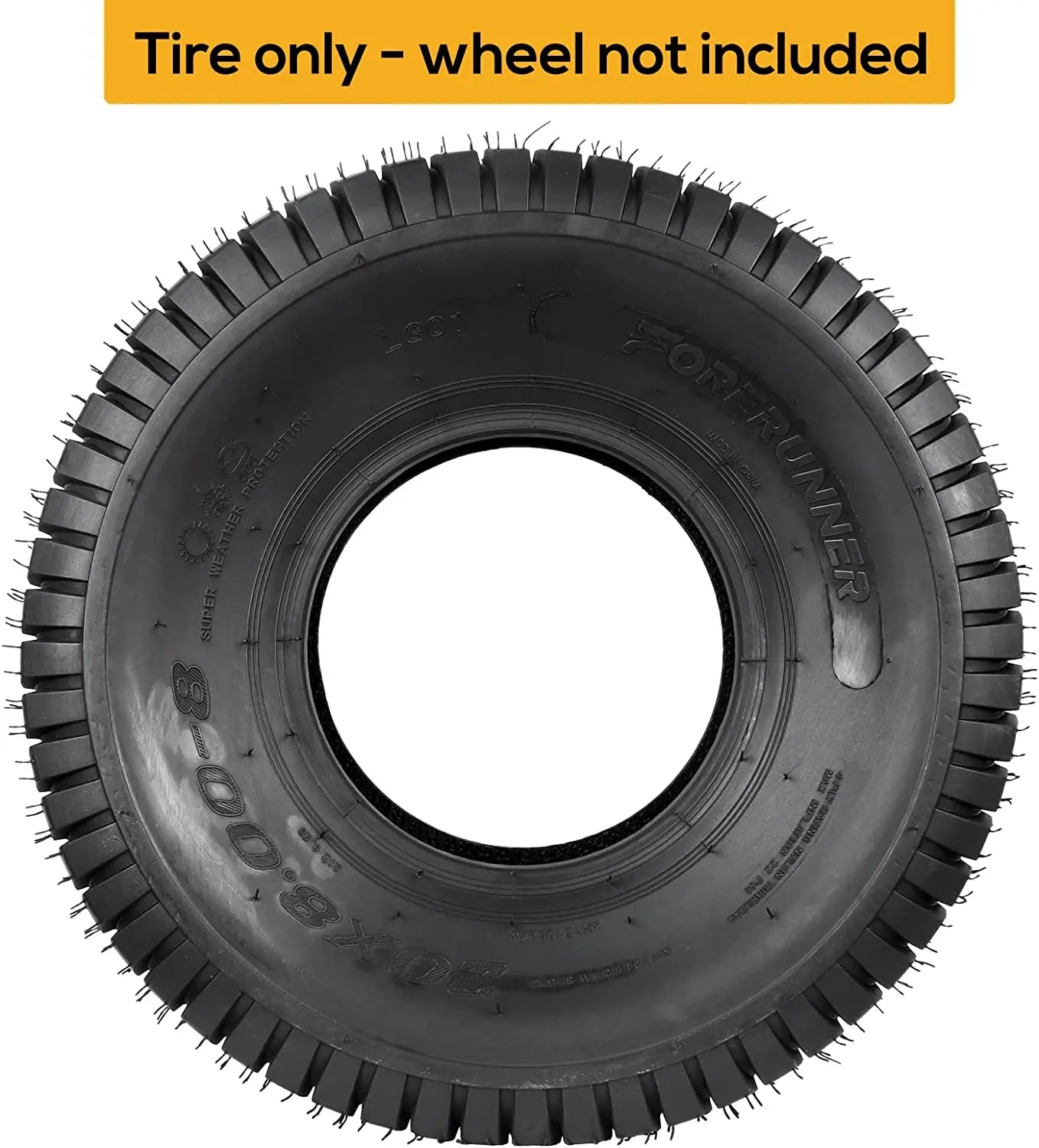 20x8.00-8 Lawn Mower Tire, 20x8-8 Tractor Turf Tire, 4 ply Tubeless, 950lbs Capacity, Set of 2 WEIZE