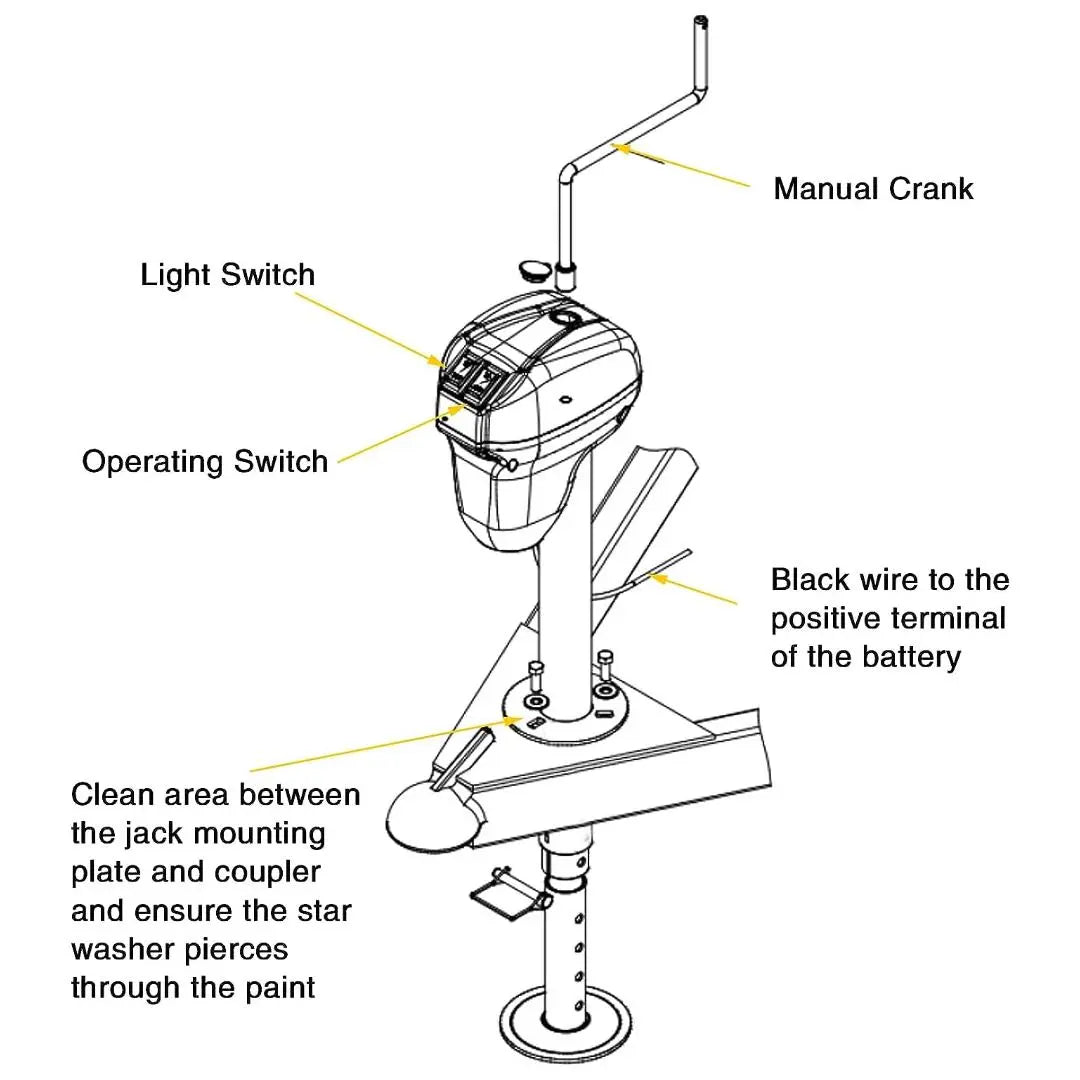 5000 Lbs. Power Tongue Jack, Heavy Duty Electric RV Trailer Jack with 600D Polyester Protective Cover, 29-1/2" Clearfloor Lift, 12V DC WEIZE