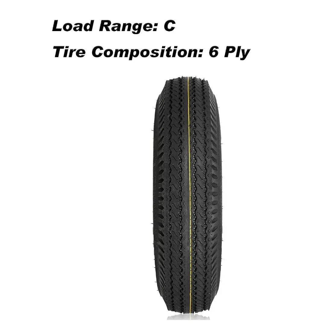 5.30-12 Bias Trailer Tire with 12" Wheel - 5 on 4-1/2" - Load Range C (2-PACK) WEIZE