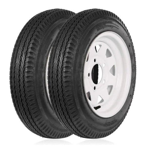 4.80-12 Bias Trailer Tire with 12" Wheel - 5 on 4-1/2" - Load Range C (2-PACK) WEIZE