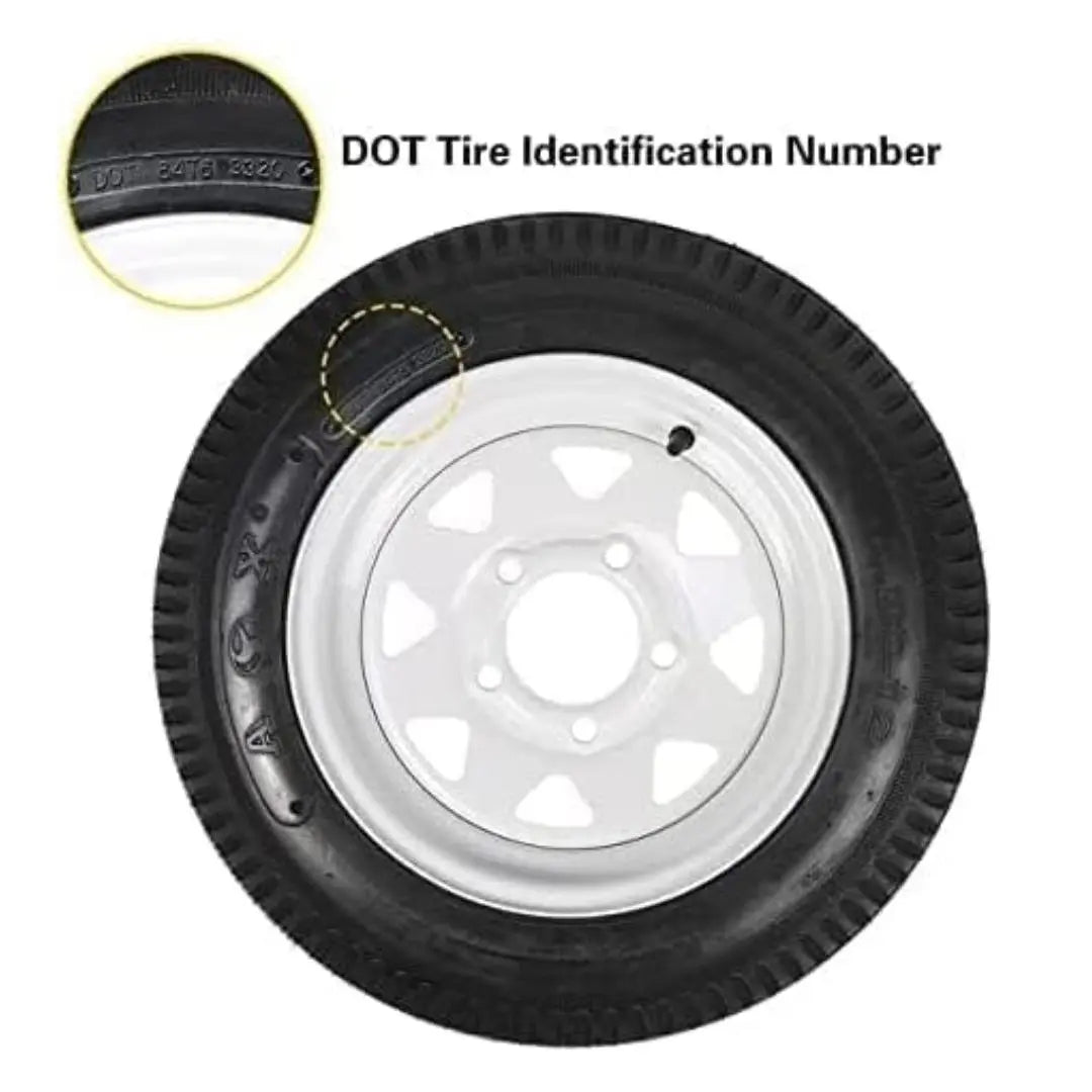 4.80-12 Bias Trailer Tire with 12" Wheel - 5 on 4-1/2" - Load Range C (2-PACK) WEIZE