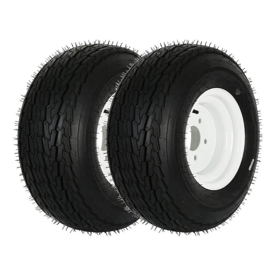 20.5x8-10 Bias Trailer Tire with 10" Wheel - 5 on 4-1/2" - Load Range E (2-PACK) WEIZE