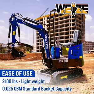 WEIZE 1 Ton Mini Excavator Crawler Digger 13.5HP Bucket/Hydraulic Thumb B&S Gas Engine - WEIZE