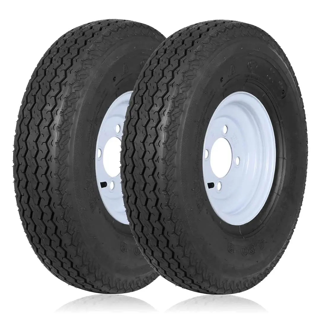 4.80-8 Bias Trailer Tire with 8" Wheel - 4 on 4" - Load Range C (2-PACK) WEIZE