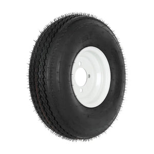 5.70-8 Bias Trailer Tire with 8" White Wheel - 4 on 4" - Load Range C (2-PACK) WEIZE