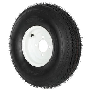 5.70-8 Bias Trailer Tire with 8" White Wheel - 4 on 4" - Load Range C (2-PACK) WEIZE