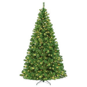 4.5'/6' Prelit Artificial Christmas Tree, PVC Branch Tips, Warm White LED Lights, Easy Assembly with Metal Stand and Hinged Branches HYKOLITY