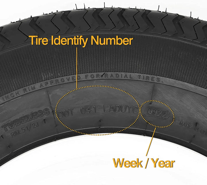 ST205/75R14 Radial Trailer Tire, 8 Ply Load Range D, ST205-75R14 Set of 2 WEIZE