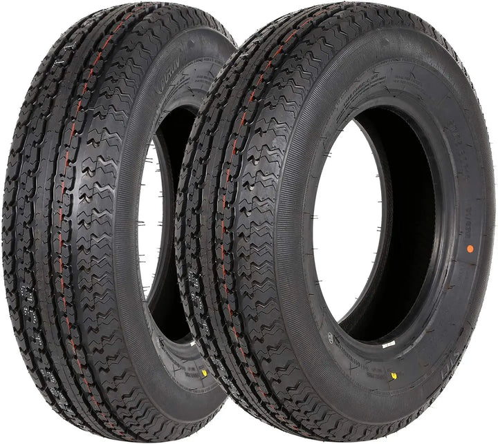 Durun ST175/80R13 Radial Trailer Tire, ST175/80-13 175 80R13, 6 Ply Load Range C, 91N Set of 2 WEIZE