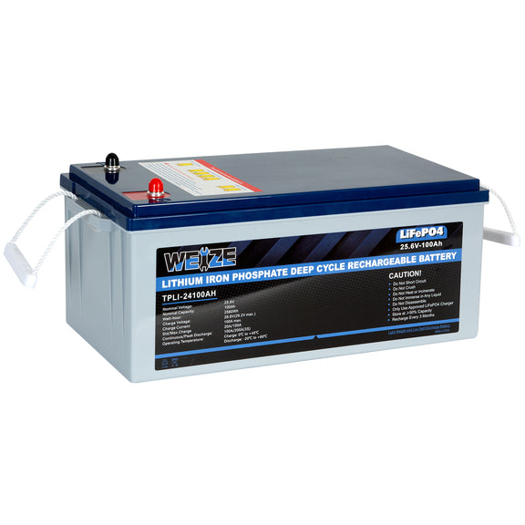 24v 100ah Lifepo4 Lithium Battery Built In 100a Smart Bms Weize 9096