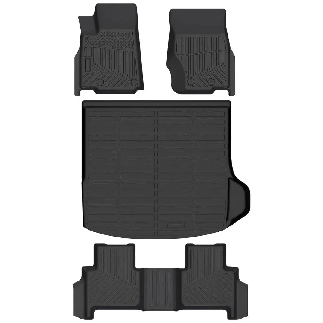 Floor Mats Fit for Jeep Grand Cherokee 2022 2023 2024 All-Weather TPE Floor Liner Set of 4 Mats, Black WEIZE