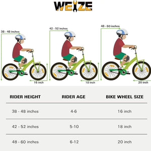 Kids Bike, 16 Inch Children Bicycle for Boys Girls Ages 4-6 Years Old, Rider Height 38-48 Inch, Coaster Brake (Blue) WEIZE