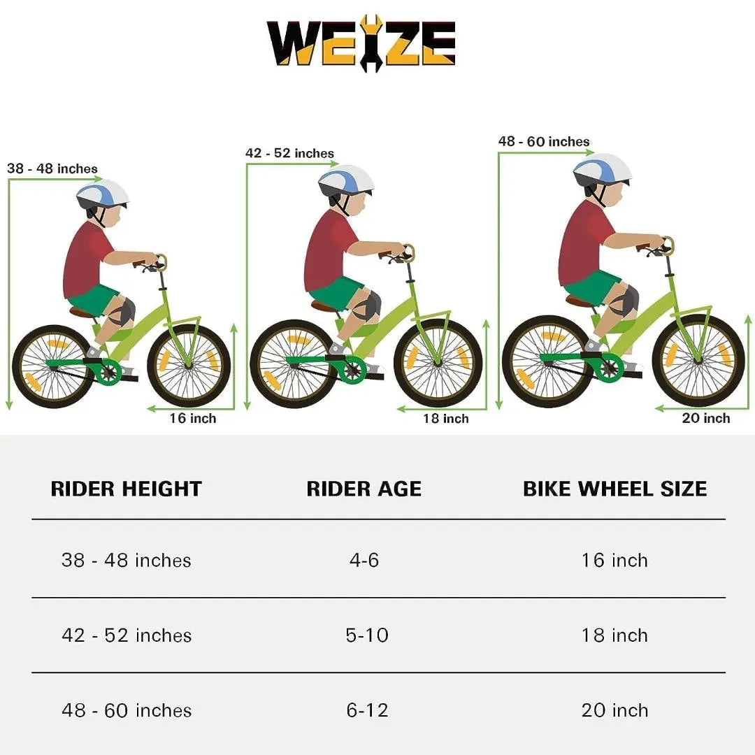 Kids Bike, 18 Inch Children Bicycle for Boys Girls Ages 5-10 Years Old, Rider Height 42-52 Inch, Coaster Brake (Blue) WEIZE