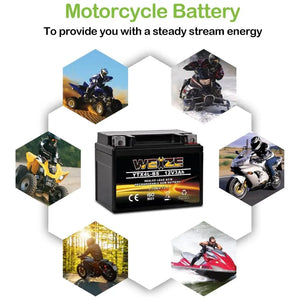 WEIZE YTX4L-BS 12V 3Ah High Performance-Rechargeable-Sealed Motorcycle Battery Compatible With Polaris Scrambler, Sportsman 90, Honda Scooters NQ50 Spree,Kawasaki 110 Can-Am DS70,Yamaha TTR125E/LE WEIZE