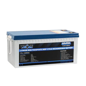 WEIZE 12V LiFePO4 Lithium Deep Cycle Battery, Built-in Smart BMS, 3%/Month Self-discharge Rate, 10 Years Warranty WEIZE