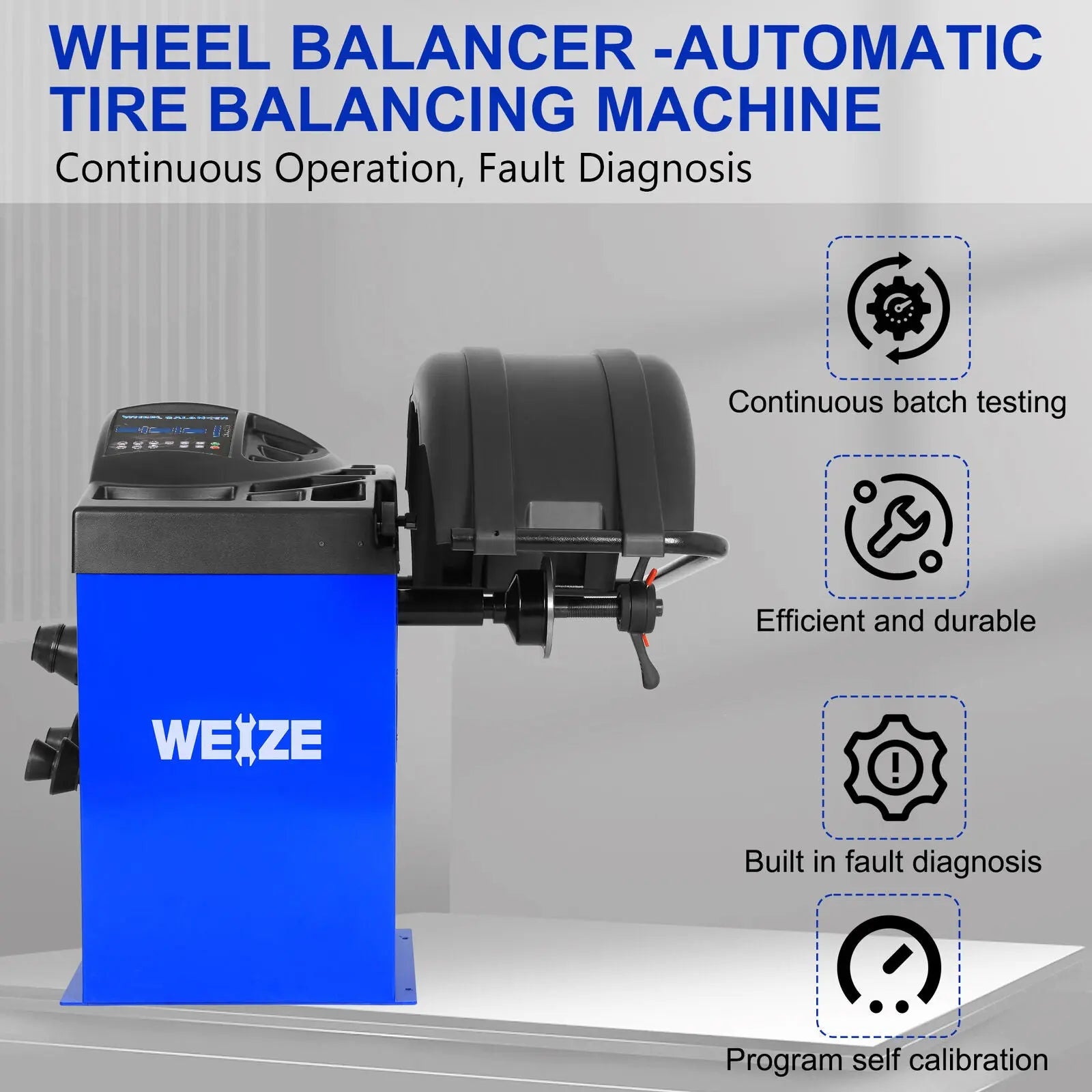 New Heavy Duty Wheel Balancer Tire Balancers Machine with Protective Cover WEIZE