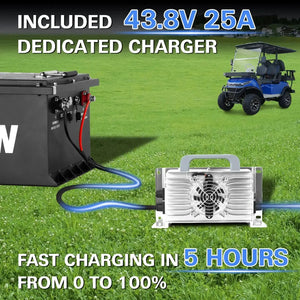 SALE - 36V(38.4V) 105AH LiFePO4 Golf Cart Battery, 4032Wh Bluetooth Lithium Battery - Complete Kit WEIZE