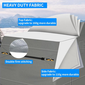 Travel Trailer Cover, Waterproof Camper RV Cover Non-Woven Fabric with Anti-UV, Fits 34-37ft Motorhome, Extra Windproof Straps, Gutter Covers WEIZE