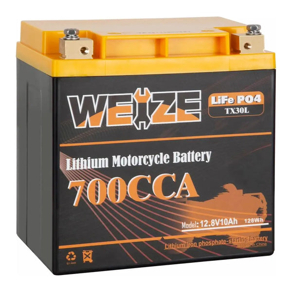 WEIZE 12V 10AH 700CCA LiFePO4 Lithium Motorcycle Battery WEIZE