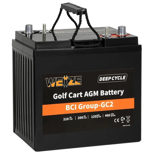 WEIZE 6V 210Ah BCI Group GC2 AGM Golf Cart Battery WEIZE