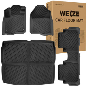 WEIZE Floor Mats for Honda CRV 2024 2023 Honda CR-V Hybrid All Weather Floor Mats with Cargo Liner Full Set, Set of 4 Mats WEIZE