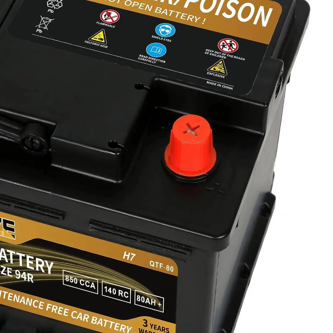 WEIZE Platinum AGM Battery BCI Group 94R - 12V 80Ah H7 Automotive Battery WEIZE