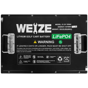 WEIZE Premium 48V 105AH Bluetooth Lithium LiFePO4 Battery for Yamaha WEIZE