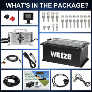 WEIZE Premium 48V 105AH Bluetooth Lithium LiFePO4 Battery for Yamaha WEIZE