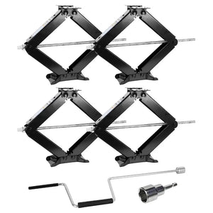 Weize 24" 6500lbs Camper RV Trailer Stabilizer Leveling Scissor Jacks with Handle, Set of 4 WEIZE