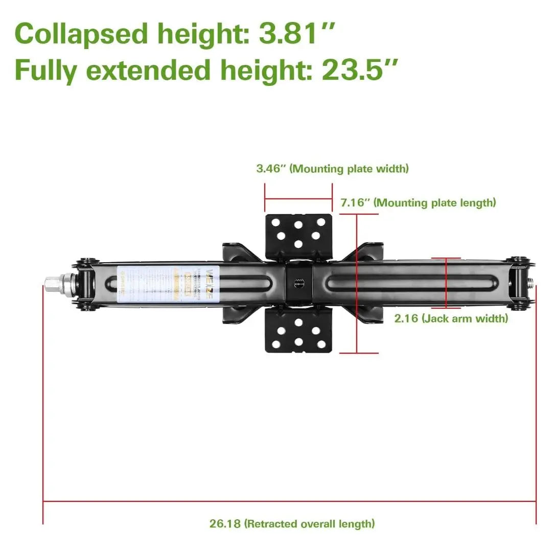 Weize 24" 6500lbs Camper RV Trailer Stabilizer Leveling Scissor Jacks with Handle, Set of 4 WEIZE