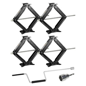 Weize 24" 9000lbs RV Trailer Camper Stabilizer Leveling Scissor Jacks with Handle, Set of 4 WEIZE