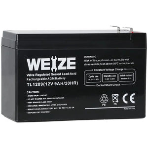 WEIZE 12V 9Ah Deep Cycle AGM Battery with F2 Terminals, Replaces 12V 8Ah 10Ah for Razor e200/e200 /e225/e300, APC UPS Computer Backup Power (BX1300LCD) WEIZE